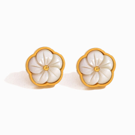 Brincos Flor e Madrepérola