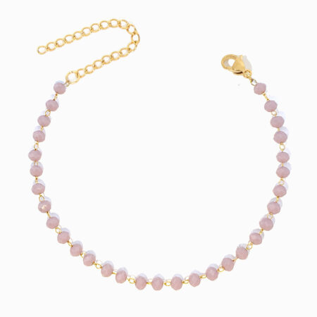 Pulseira de Pé com Cristal Lavanda