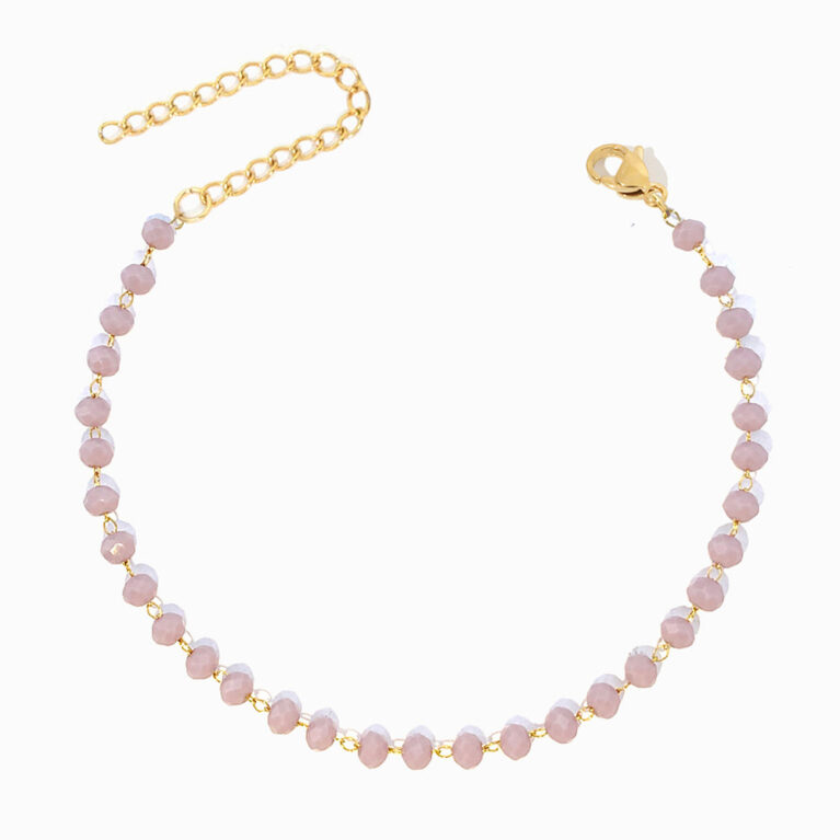Pulseira de Pé com Cristal Lavanda