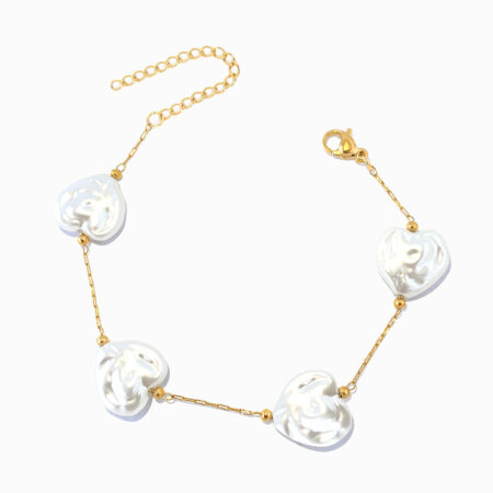 Pulseira com Pérolas Barrocas Coração